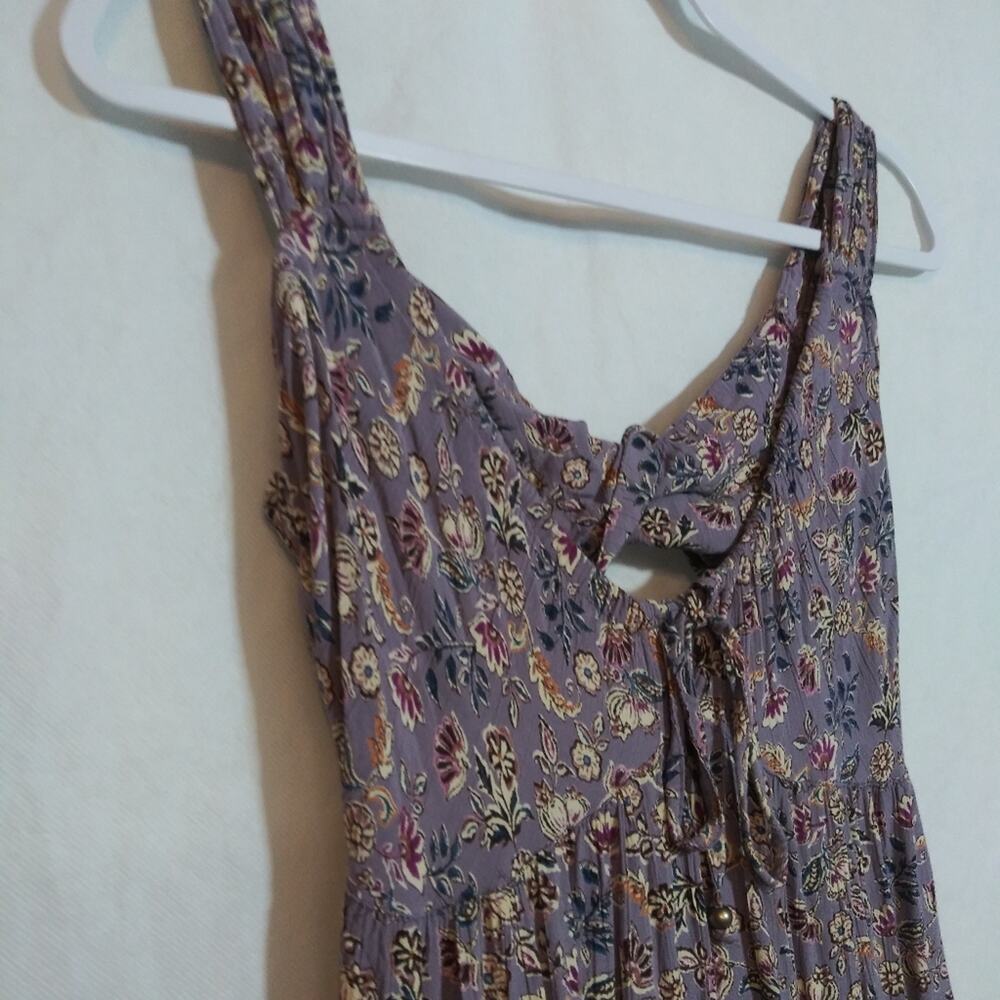 Angie Lavender Floral Sleeveless Dress with Twist Bow Detail Back Mini Size S - Picture 3 of 8